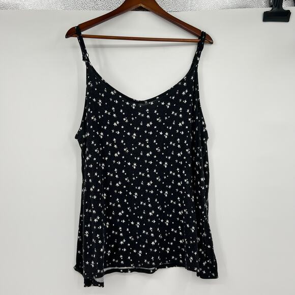 Torrid plus size black all over star print tank top novelty adjustable size 3X - Picture 2 of 5